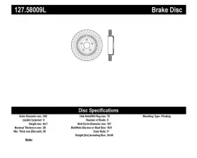 StopTech Sport Drilled/Slotted Brake Rotor Rear Left Jeep Grand Cherokee 2012-2014 6.4L V8 127.58009L