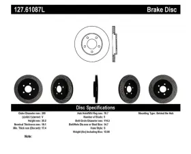 StopTech Sport Drilled/Slotted Brake Rotor Rear Left Ford Mustang 05-12 127.61087L