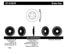StopTech Sport Drilled/Slotted Brake Rotor Rear Right Ford Mustang 2005-2012 127.61087R