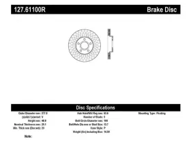 StopTech Sport Drilled/Slotted Brake Rotor Front Right for Honda Civic 2006-2011, Black, 127.61100R