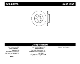 StopTech Sport Cryo Cross Drilled Brake Rotor Front Left/Right - 128.40021L