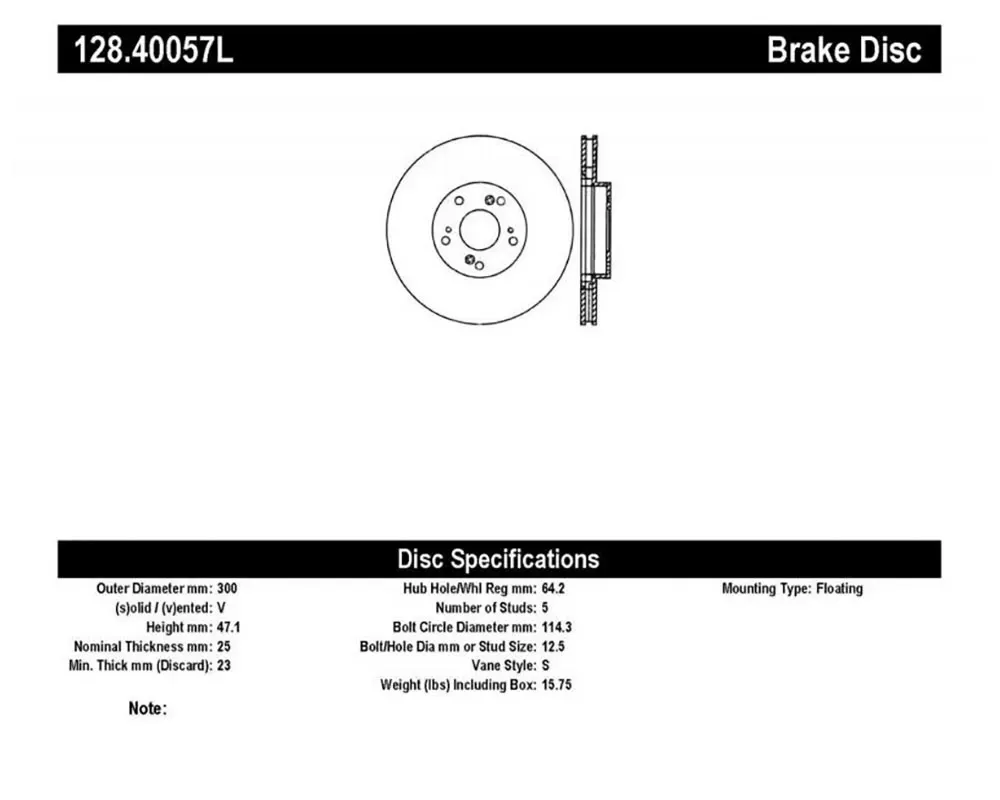 StopTech Sport Cryo Cross Drilled Brake Rotor Front Left/Right - 128.40057L . - 128.40057L