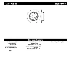 StopTech Sport Cryo Cross Drilled Brake Rotor Front Left/Rear Right - 128.40061R