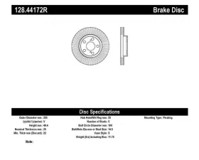StopTech Sport Cross Drilled Brake Rotor Front Right for Ford Mustang 128.44172R