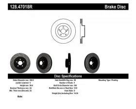 StopTech Sport Cross Drilled Brake Rotor Front Right for Honda Civic 128.47018R