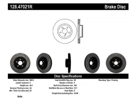 StopTech Sport Cross Drilled Brake Rotor Front Right for Ford Mustang 128.47021R