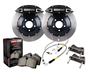 StopTech Big Brake Kit Black Caliper Slotted Rotor Front VW Golf R32 04 83.890.4700.51