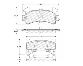 StopTech Brake Pads - Performance, Front, Red, Ford Mustang 2015-2023, 104.0154