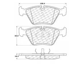 StopTech Brake Pads - Front, Ceramic, Red, Honda Civic 2006-2011, 104.0394