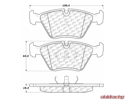 StopTech Brake Pads - Front, Ceramic, Red, Honda Civic 2006-2011, 104.0394 - 104.03940