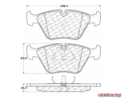 StopTech PosiQuiet Semi-Metallic Brake Pads Front for Chevy Malibu 2004-2012, 104.03941 - 104.03941