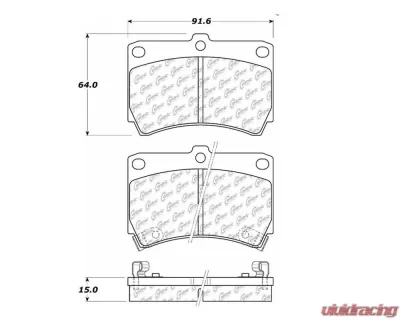 StopTech Performance Brake Pads for Honda Civic 2006-2011, Red, 104.0466 - 104.04660