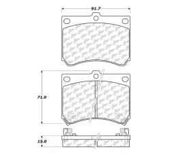 StopTech Brake Pad Set - Front, Red, for Ford Mustang 2015-2023 - 104.0473
