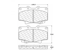 StopTech Brake Pads - Front, Red, for Honda Civic 2006-2011 - 104.0502