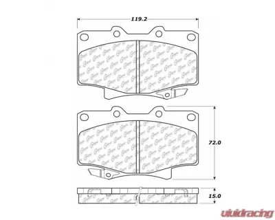 StopTech Brake Pads - Front, Red, for Honda Civic 2006-2011 - 104.0502 - 104.05020