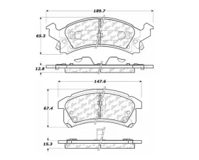 StopTech Brake Pads - Front, Ceramic, Red, for Honda Civic 2016-2021, 104.0506