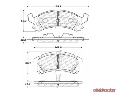StopTech Brake Pads - Front, Ceramic, Red, for Honda Civic 2016-2021, 104.0506 - 104.05060