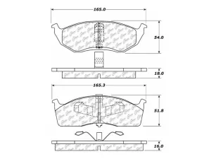 StopTech Brake Pads - Front, Red, for Honda Civic 2006-2011, 104.0642