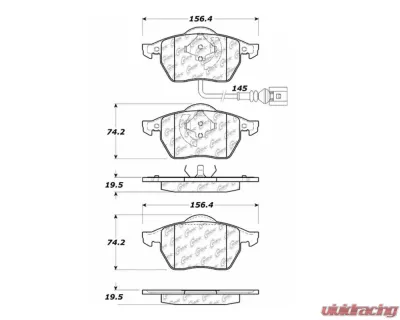 StopTech PosiQuiet Semi-Metallic Brake Pads Front for Honda Civic 2006-2011, 104.06871 - 104.06871
