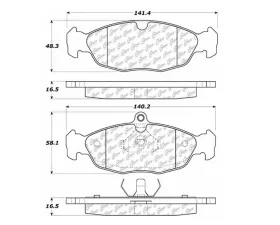 StopTech Brake Pads - High Performance for Honda Civic 2006-2011, Red 104.0688