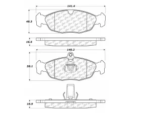 StopTech PosiQuiet Semi-Metallic Brake Pads for Jaguar Rear 104.06881