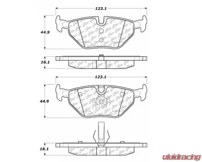 StopTech Brake Pads - Front, Ceramic, Red, Honda Civic 2006-2011, 104.0692 - 104.06920