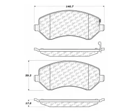 StopTech Brake Pad Set - Front, Black, for Honda Civic 2006-2011, 104.0856