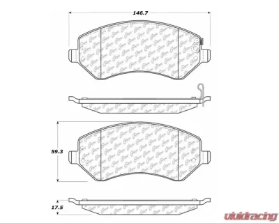 StopTech Brake Pad Set - Front, Black, for Honda Civic 2006-2011, 104.0856 - 104.08560
