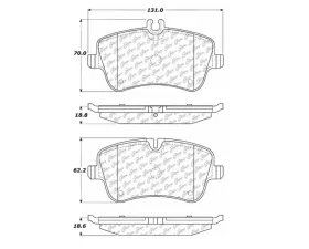 StopTech Brake Pads, Front, Red, for Honda Civic 2006-2011, 104.0872