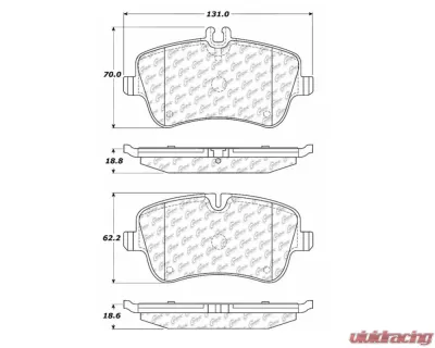 StopTech Brake Pads, Front, Red, for Honda Civic 2006-2011, 104.0872 - 104.08720