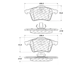 StopTech PosiQuiet Semi-Metallic Brake Pads Front for Honda Civic 2006-2011, Black, 104.09152