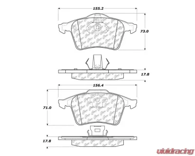 StopTech PosiQuiet Semi-Metallic Brake Pads Front for Honda Civic 2006-2011, Black, 104.09152 - 104.09152