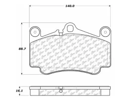 StopTech Brake Pads for Ford Mustang 2015-2021, Ceramic, Front, 104.0916