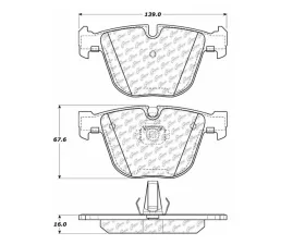 StopTech Brake Pads - Front, Ceramic, Red, for Ford Mustang 2015-2023, 104.0919