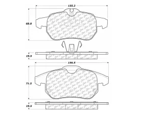 StopTech Brake Pads for Ford Mustang 2015-2023, Ceramic, Front, 104.0972