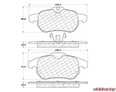 StopTech Brake Pads for Ford Mustang 2015-2023, Ceramic, Front, 104.0972 - 104.09720