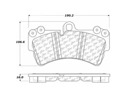 StopTech Brake Pad Set, Front, Red, for Ford Mustang 2015-2020, 104.0977