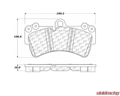 StopTech Brake Pad Set, Front, Red, for Ford Mustang 2015-2020, 104.0977 - 104.09770