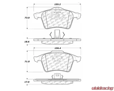 StopTech Performance Brake Pads - Front, Red, Honda Civic 2006-2011 104.0979 - 104.09790