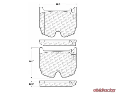 StopTech Brake Pads, Front, Red, Ford Mustang 2015-2023, 104.0983 - 104.09830