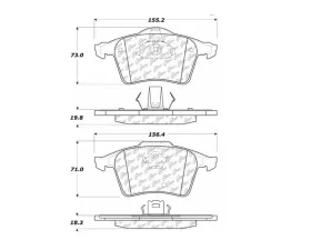 StopTech Brake Pads - Front, Ceramic, Black, Honda Civic 2006-2011, 104.1003