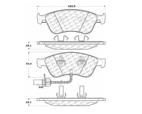 StopTech Brake Pads - Front, Ceramic, Red - Ford Mustang 2015-2023 - 104.1024
