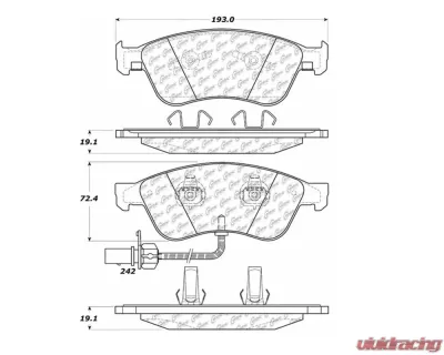 StopTech Brake Pads - Front, Ceramic, Red - Ford Mustang 2015-2023 - 104.1024 - 104.10240