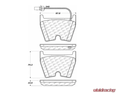 StopTech Brake Pads - Performance for Ford Mustang 2015-2023, Red, 104.1029 - 104.10290