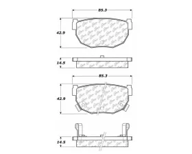 StopTech Brake Pad Set, Front, Red, for Honda Civic 2016-2021, 105.0272