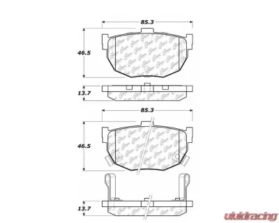 StopTech Brake Pads - Front, Ceramic, Red, Subaru WRX 2015-2021, 105.0323 - 105.03230