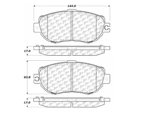 StopTech Performance Brake Pads for Ford Mustang 2015-2023, Red, 105.0612