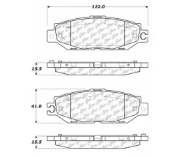 StopTech Brake Pad Set for Ford Mustang 2015-2023, Red, 105.0613