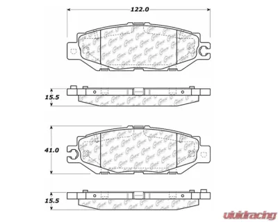 StopTech Brake Pad Set for Ford Mustang 2015-2023, Red, 105.0613 - 105.06130