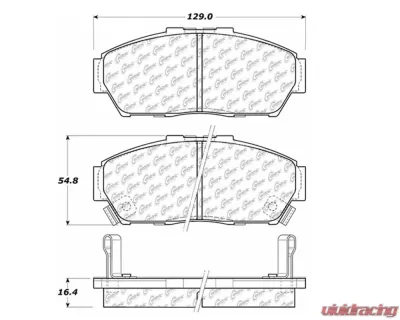 StopTech Brake Pads - Front, Red, for Honda Civic 2006-2011 - 105.0617 - 105.06170